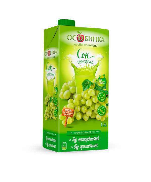 Упаковка Сок виноградный - аренда торгового знака Особинка